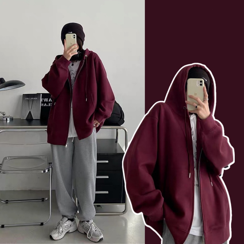 Áo khoác hoodie zip nỉ mũ  AokhoacniHD65 