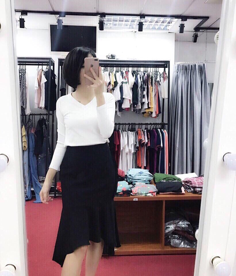 Áo Cổ Tim Thu Đông Uniqlo Nữ