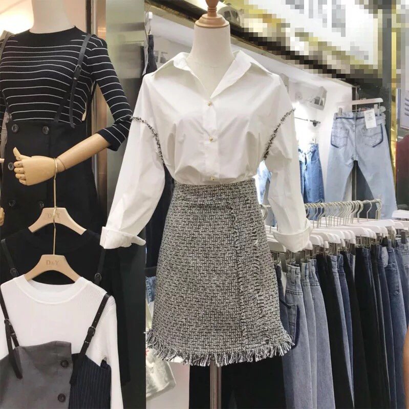 Chân Váy Dạ Tua Rua