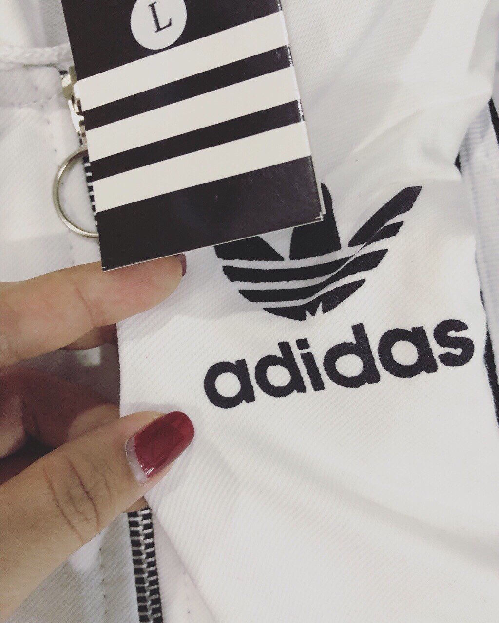 Bộ Nữ Kéo Khóa ADIDAS 3 Sọc