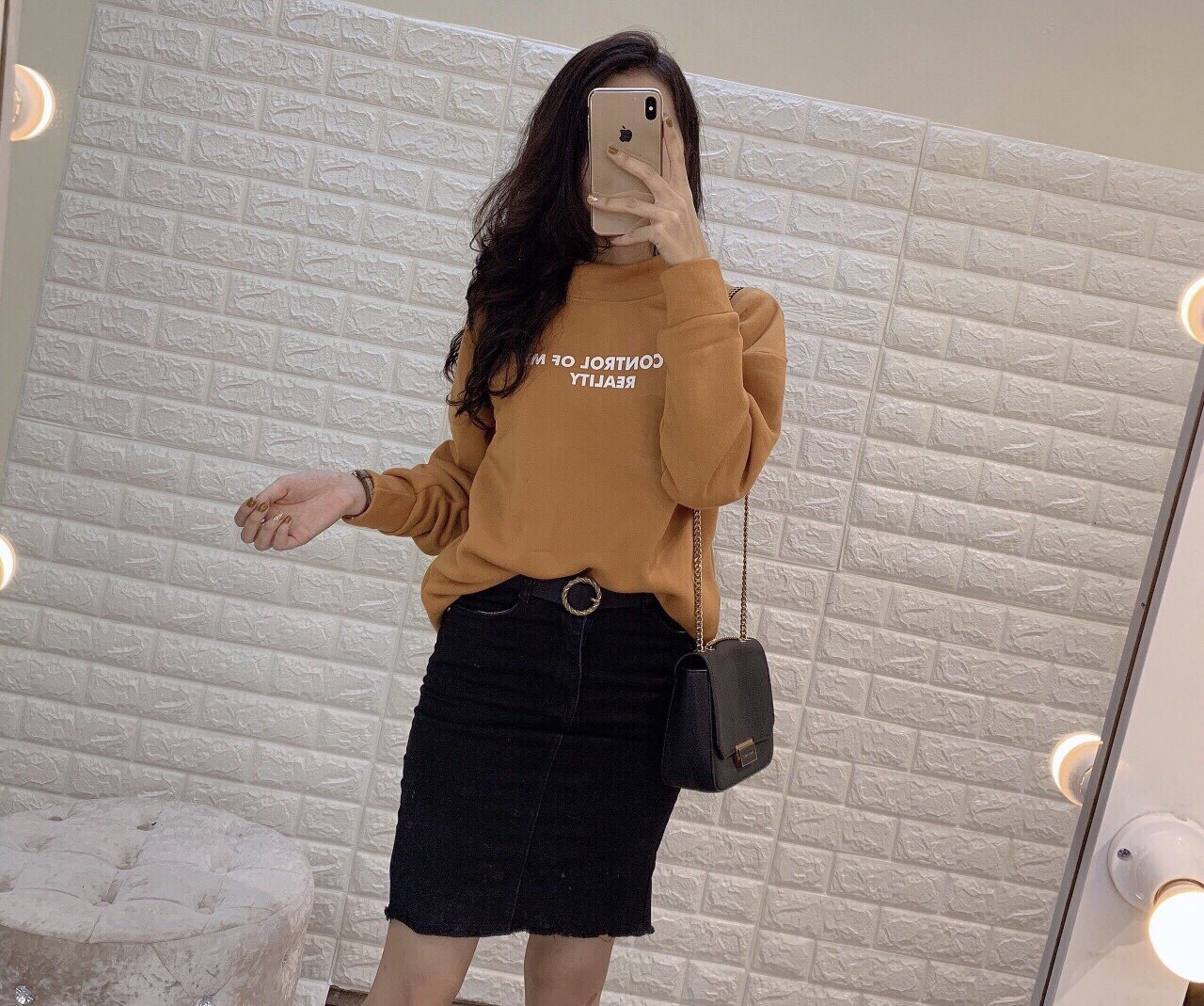 Áo Nỉ Bông Nữ Cổ 5 Phân