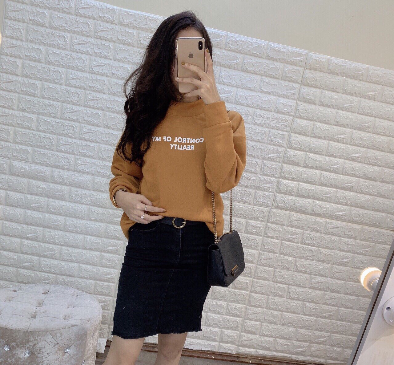 Áo Nỉ Bông Nữ Cổ 5 Phân
