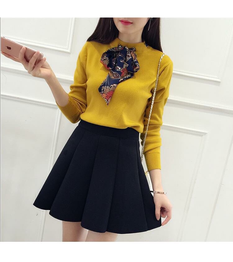Áo Len Cổ Thắt Nơ