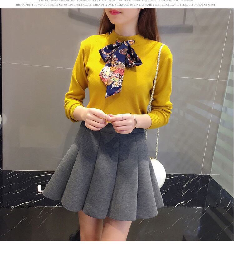 Áo Len Cổ Thắt Nơ