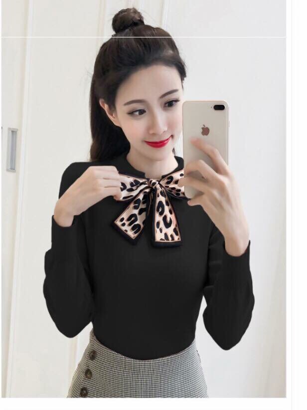 Áo Len Cổ Thắt Nơ