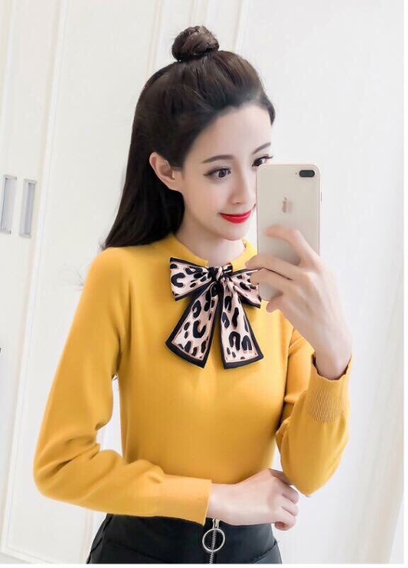 Áo Len Cổ Thắt Nơ