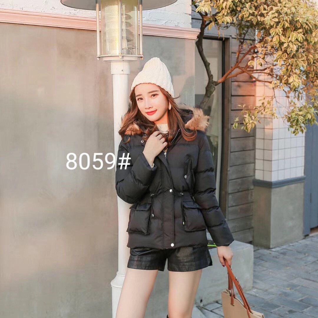 Áo Phao Nữ Có Mũ Lông Chồn