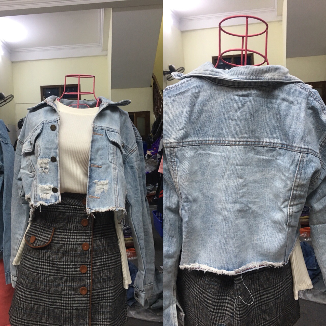 Áo Khoác Bò Croptop