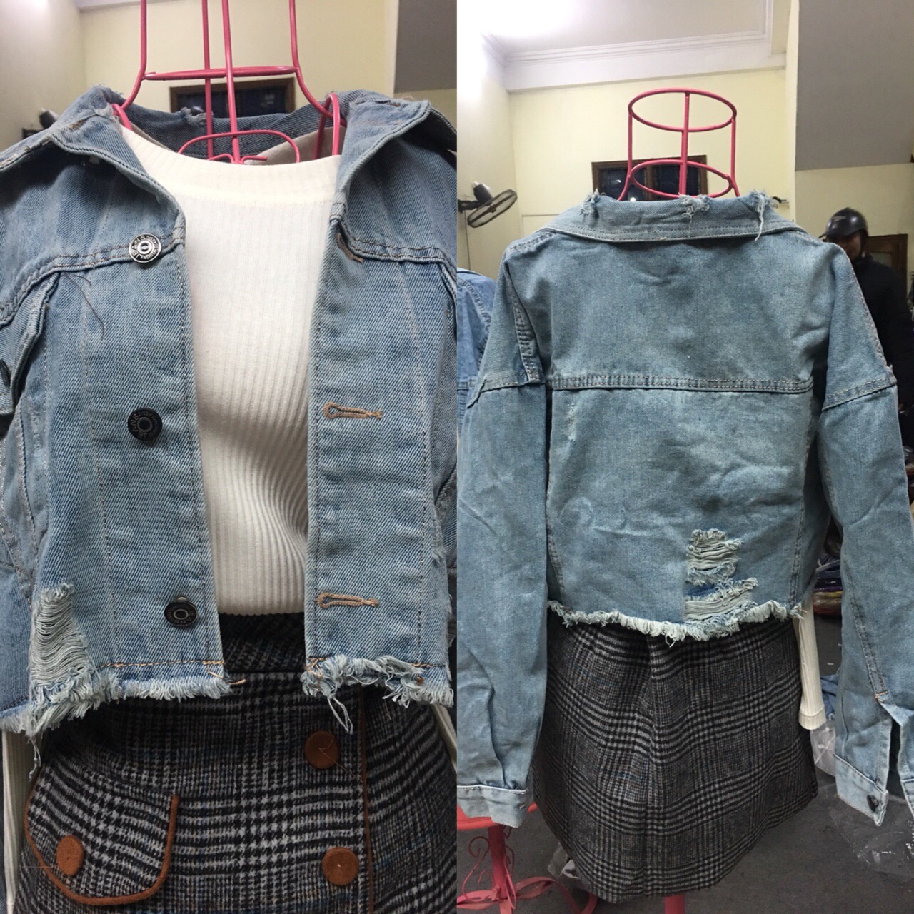 Áo Khoác Bò Croptop