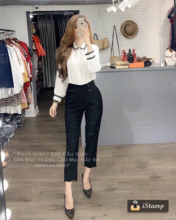 Áo Sơ Mi Viền Nhũ Mango