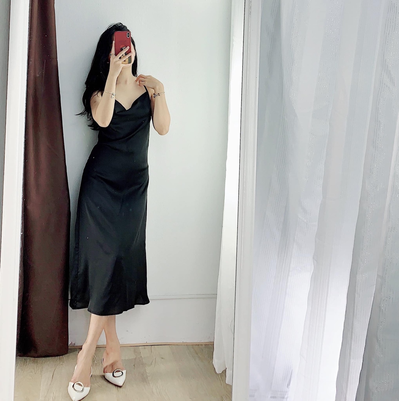 Váy Lụa Satin 2 Dây-T1.K2b