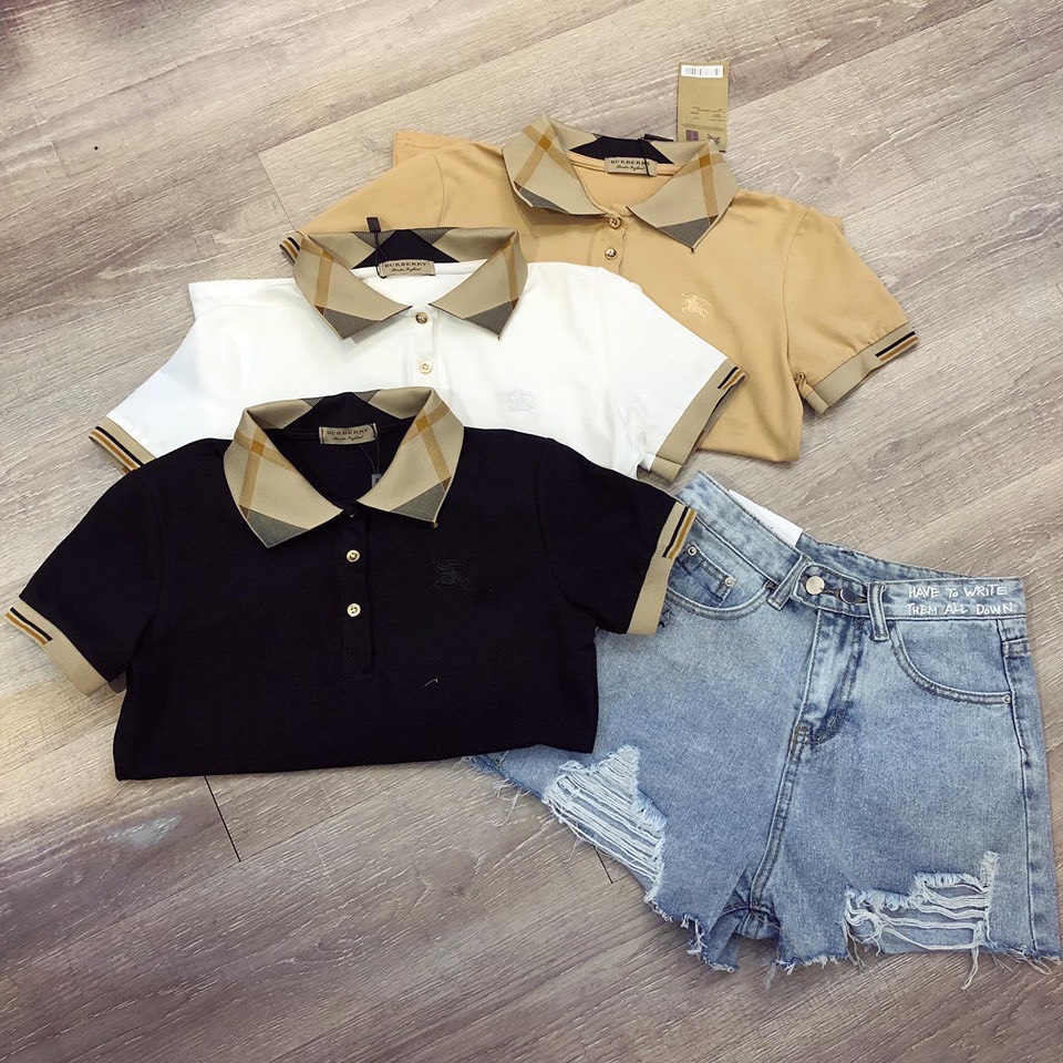 Áo Phông Cổ Bẻ Burberry