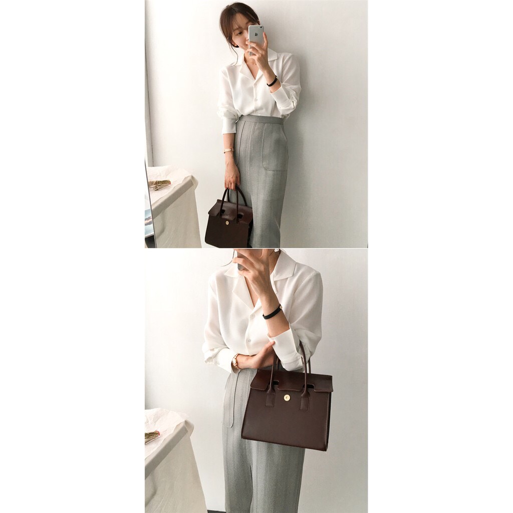 Áo Sơ Mi Nữ Cổ Vest Dài Tay EMIX - P2/K2