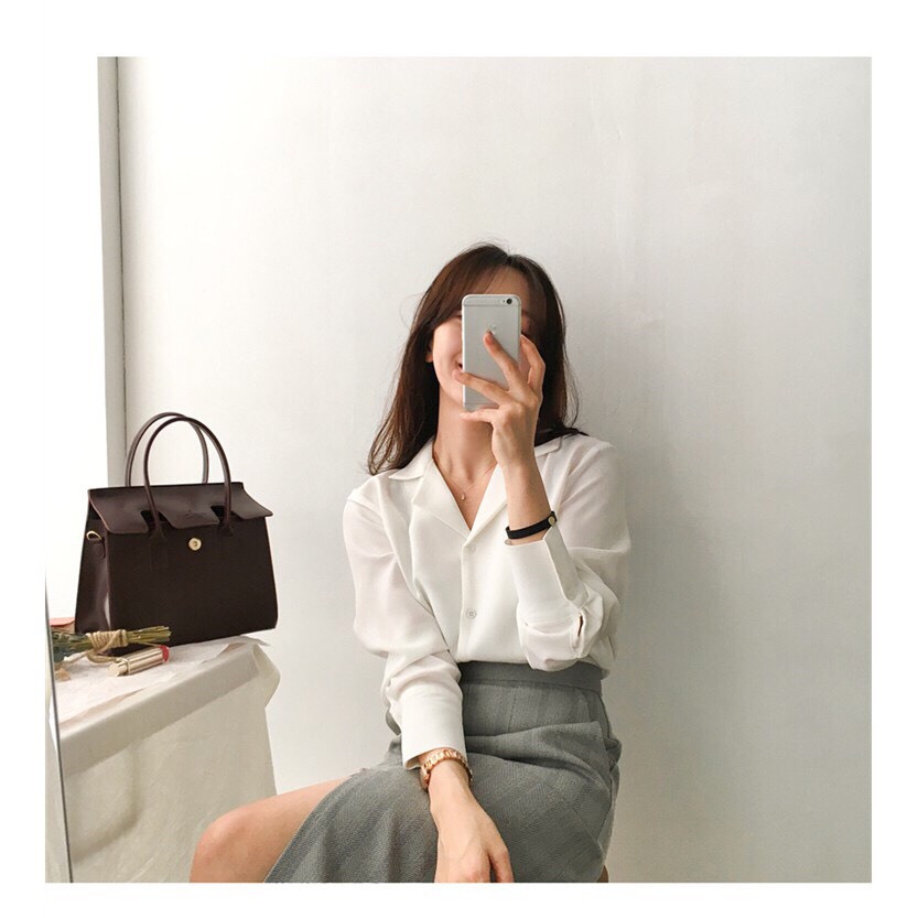Áo Sơ Mi Nữ Cổ Vest Dài Tay EMIX - P2/K2