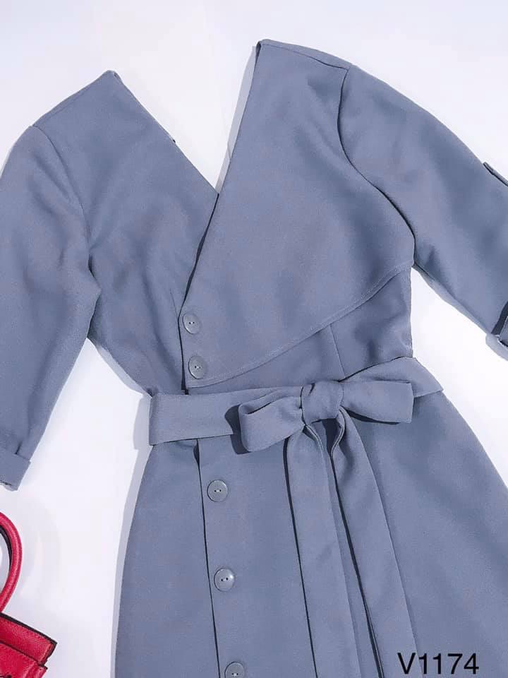 Váy Zara Đính Cúc Nơ Eo T2/PB.K4b - cắt mã