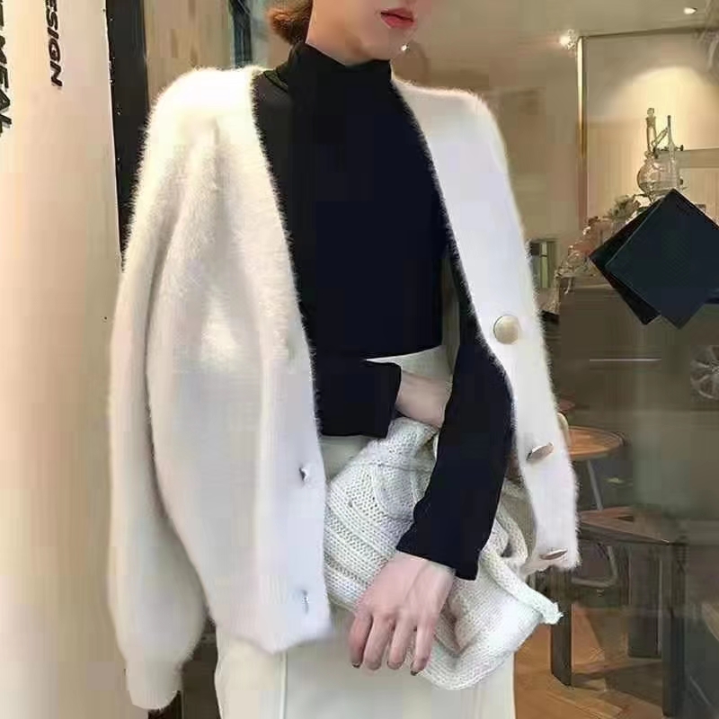 Áo Khoác Cadigan Lông Thỏ