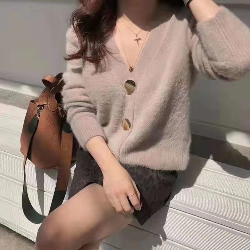 Áo Khoác Cadigan Lông Thỏ