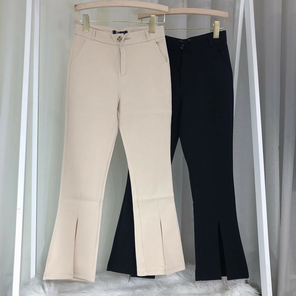 Quần Ống Loe Xẻ Trước Chất Thái co giãn 5638  - T1