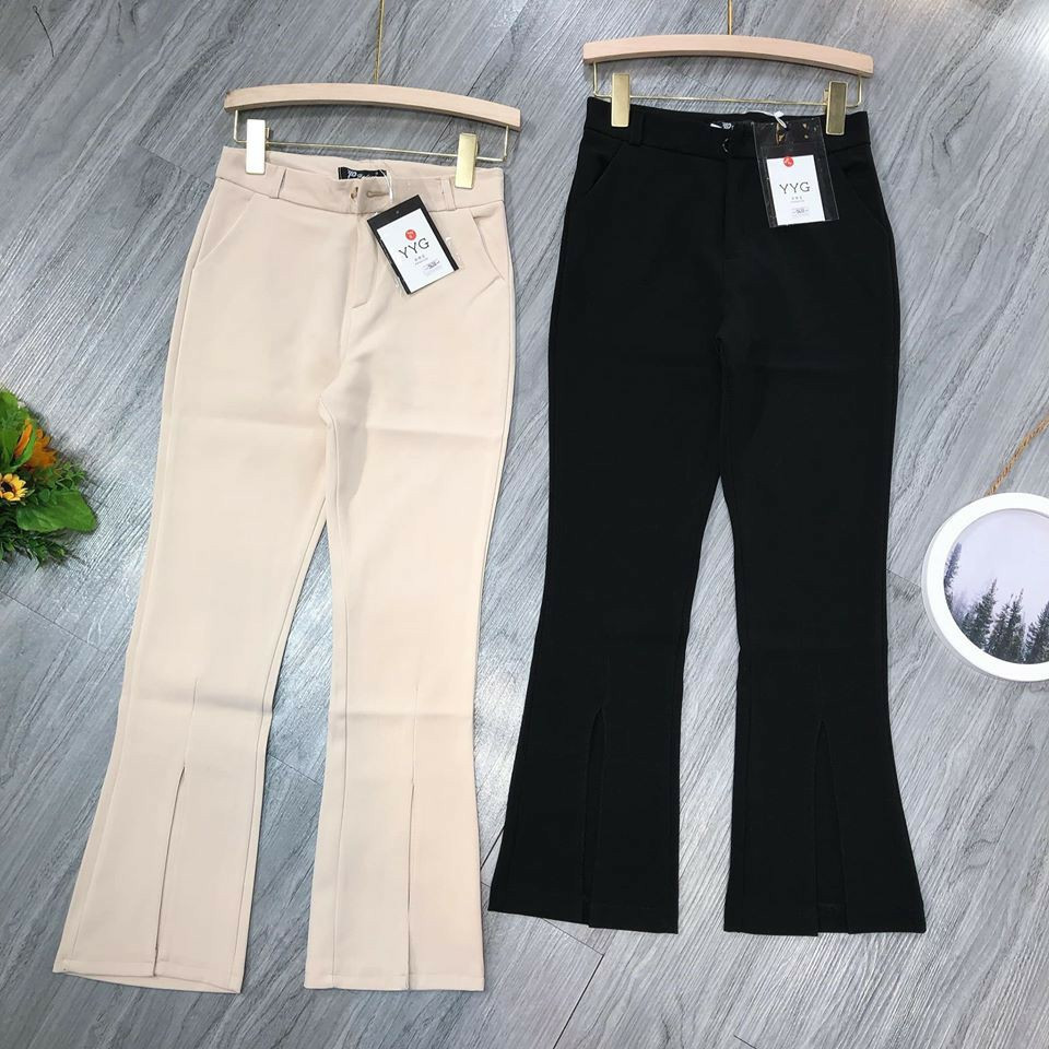 Quần Ống Loe Xẻ Trước Chất Thái co giãn 5638  - T1