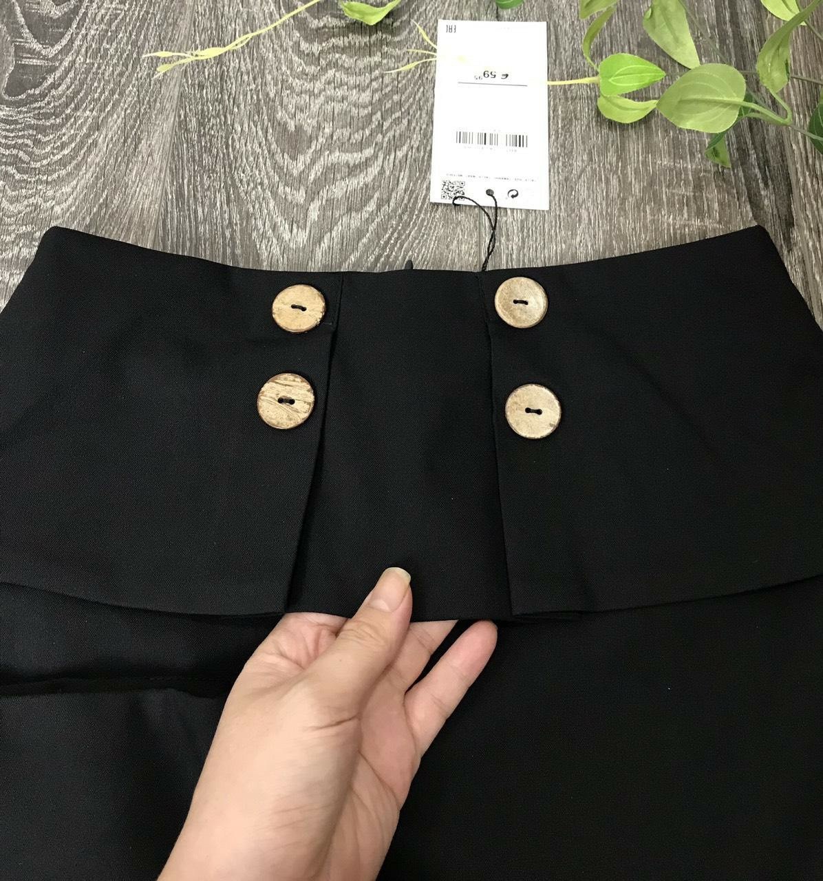 Cắt Mã - Chân Váy Bút Chì Phối Cúc Xẻ Sau - Tủ 7