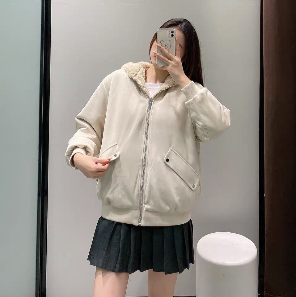 Áo khoác nữ form rộng chống nắng 2 lớp có mũ chất nhung kaki phong cách  ulzzang thời trang Hàn Quốc FM Style 206240053 - MixASale