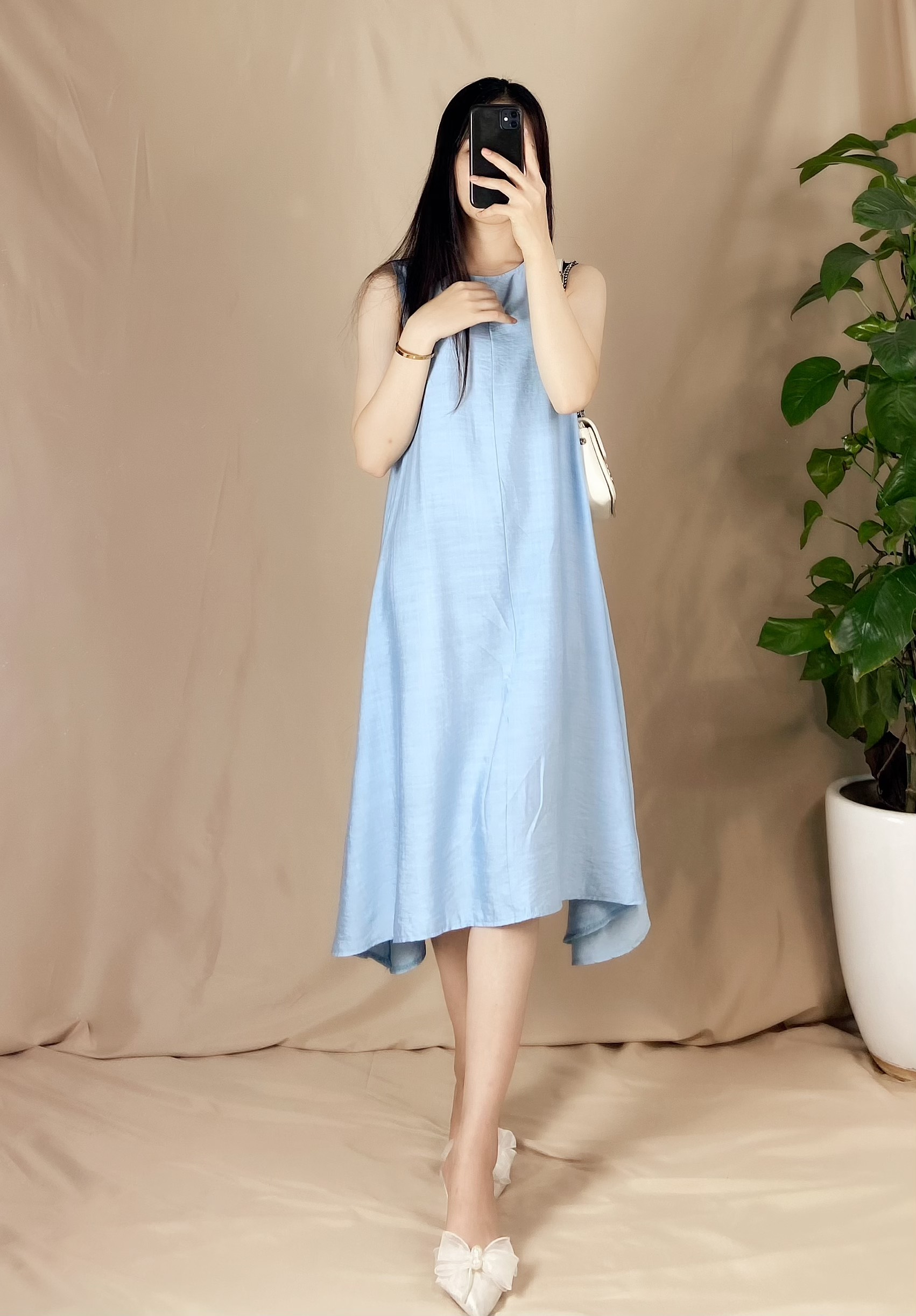 váy maxi dáng suông sát nách chất đũi nhiều màu | Shopee Việt Nam