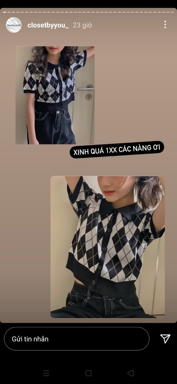 Áo Len Croptop Kẻ Caro - P3/K8