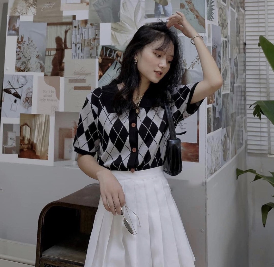 Áo Len Croptop Kẻ Caro - P3/K8
