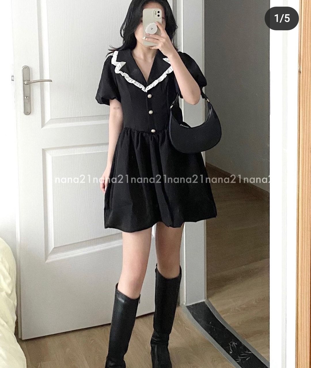 Lan Nguyễn   váy xoè đen pha bi trắng viền bèo  1 mẫu  Facebook