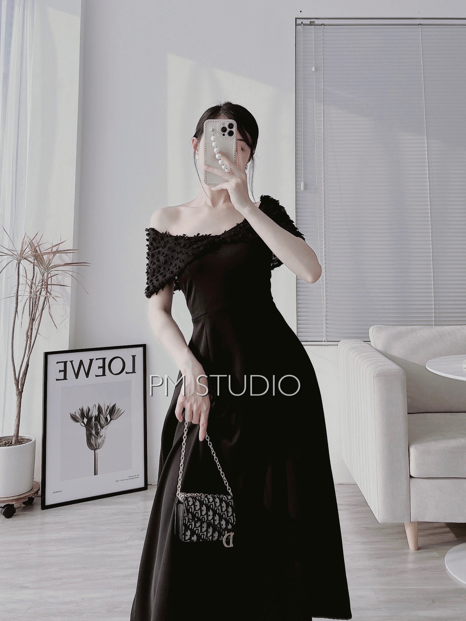 Chân váy xòe đen đính nút CV0223  Thời trang công sở KK Fashion 2019