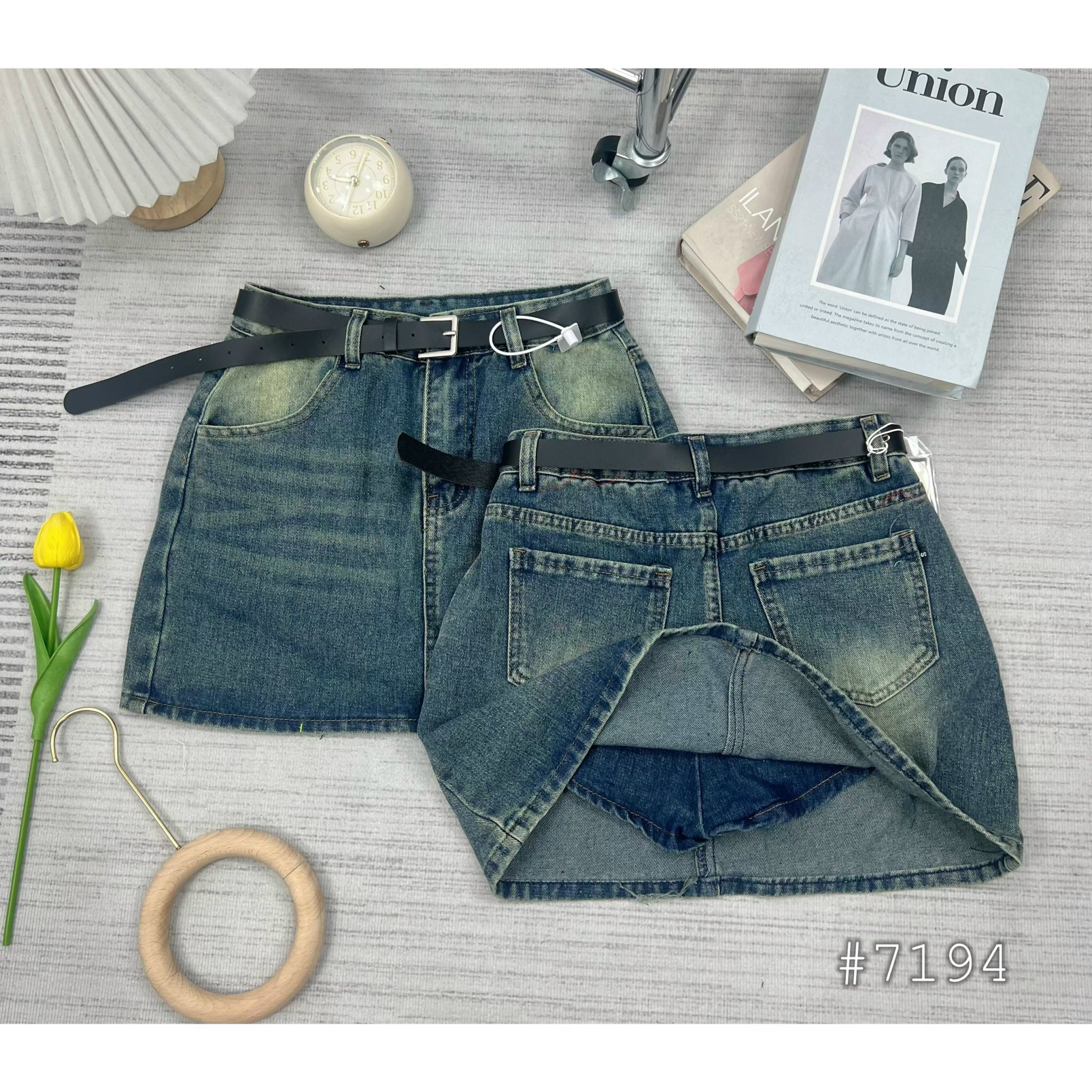 chân váy jeans chữ ACVJeanchuA7194