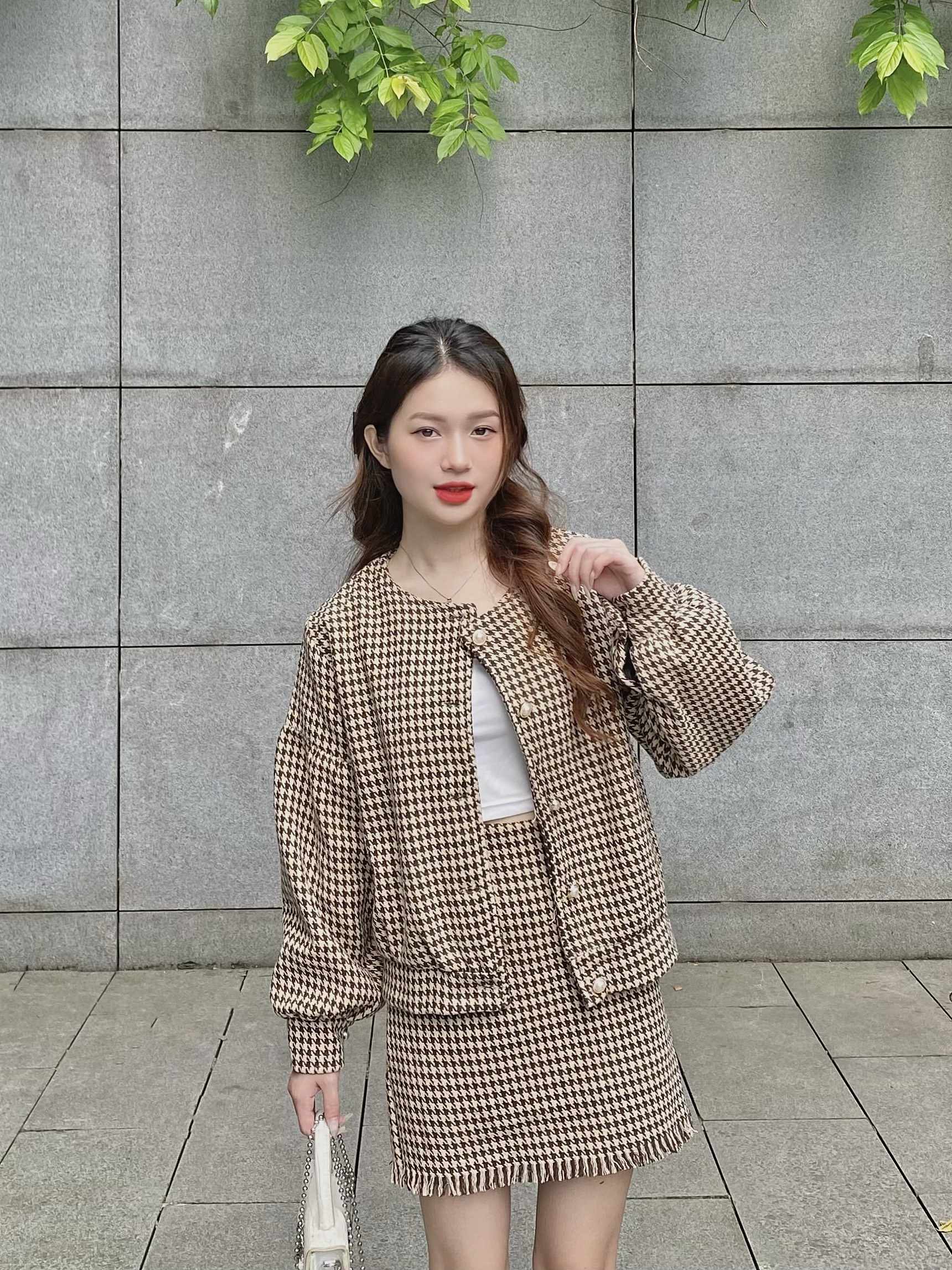 Set dạ tweed chân váy + áo khoác loại đẹp | Shopee Việt Nam