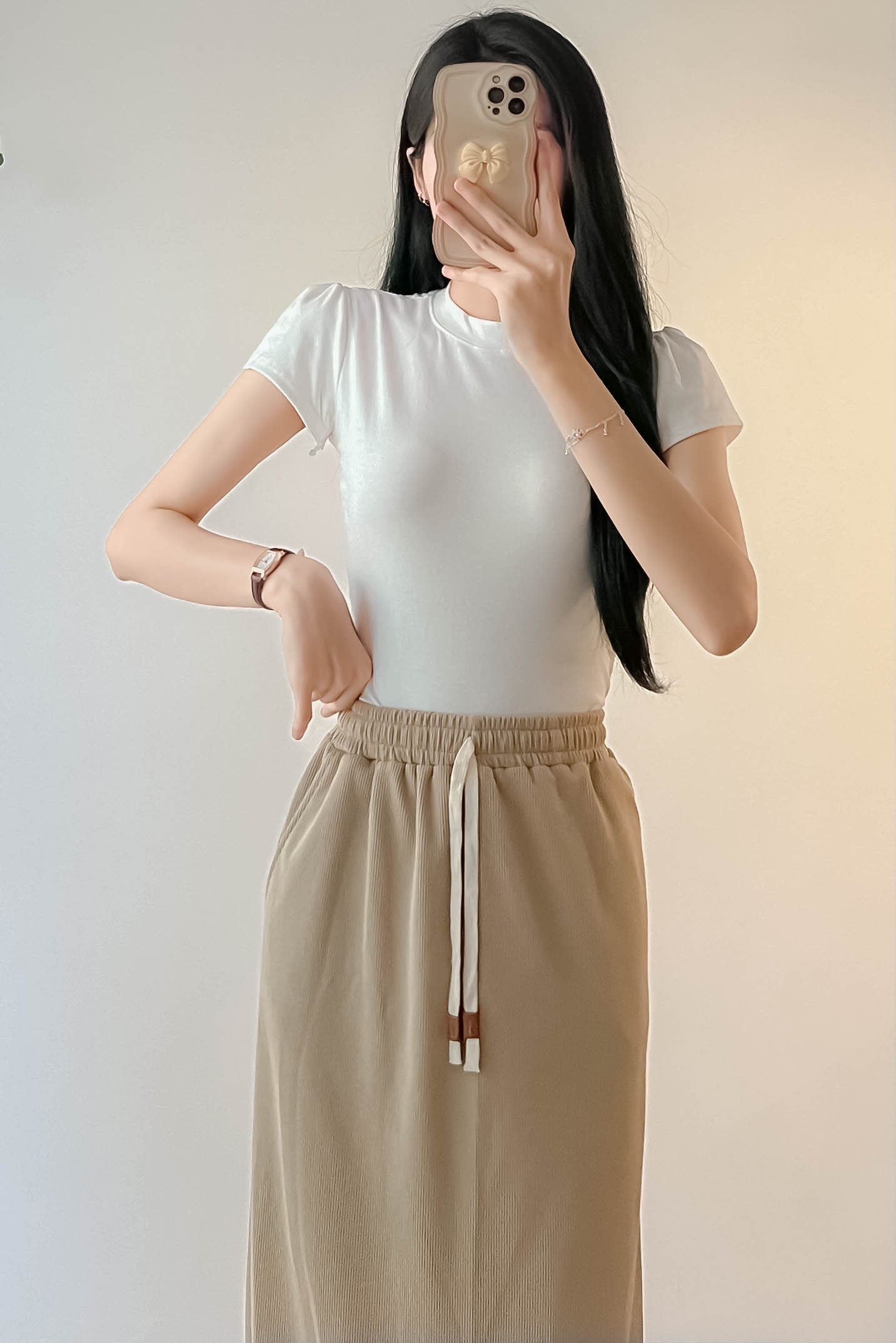 OKDK-y2k Chân váy ngắn đan eo thiết kế dây rút eo thấp cho nữ - Tìm Voucher