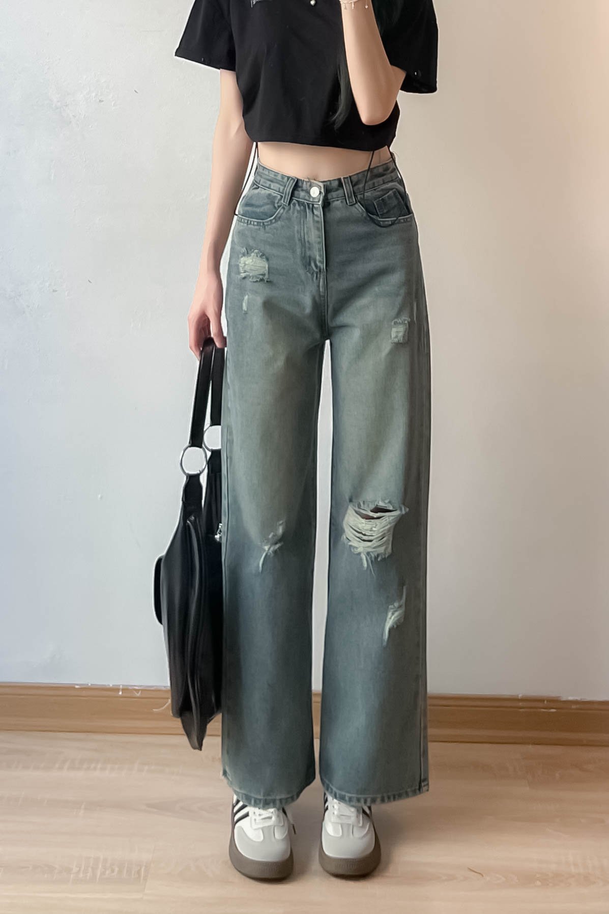 Quàn jeans suông rách Quanjeansuongrach7289