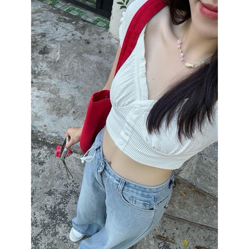 Áo crop top trễ vai Crttrevai2402