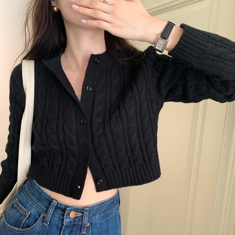 Áo len Cardigan dệt kim dáng ngắn croptop CDG2490