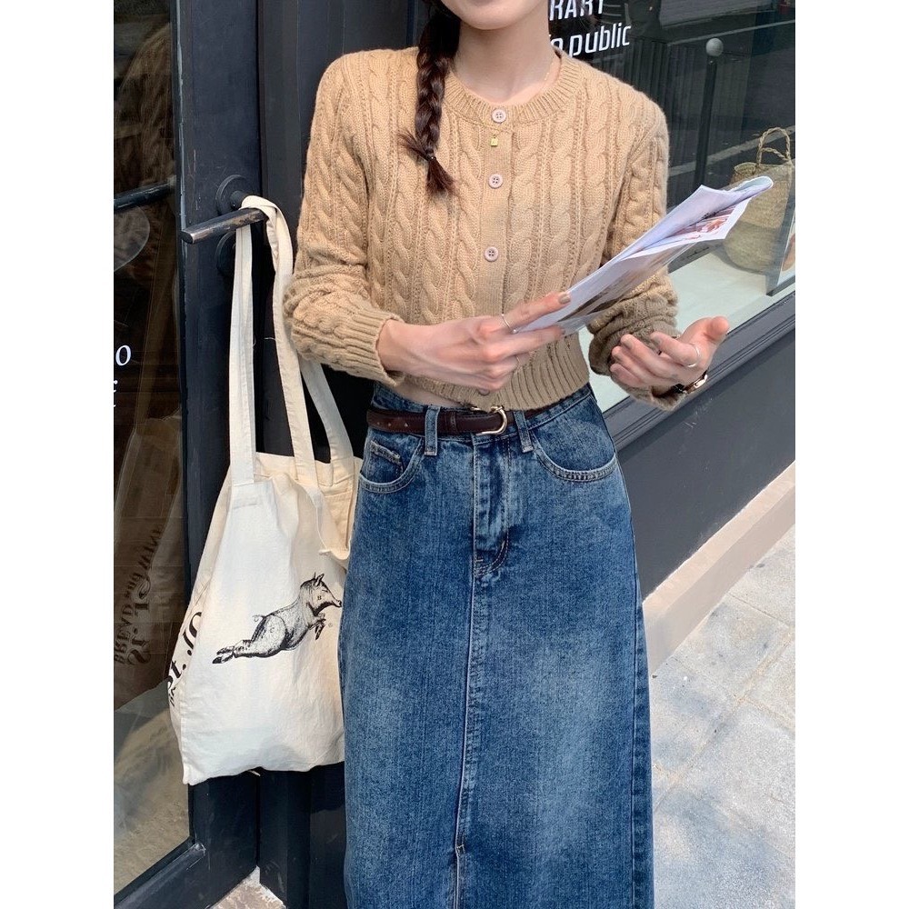 Áo len Cardigan dệt kim dáng ngắn croptop CDG2490