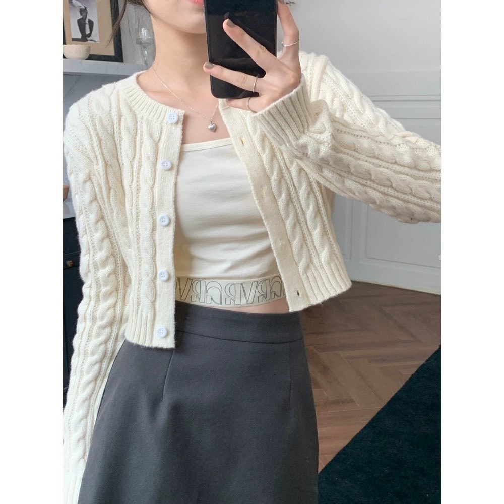 Áo len Cardigan dệt kim dáng ngắn croptop CDG2490