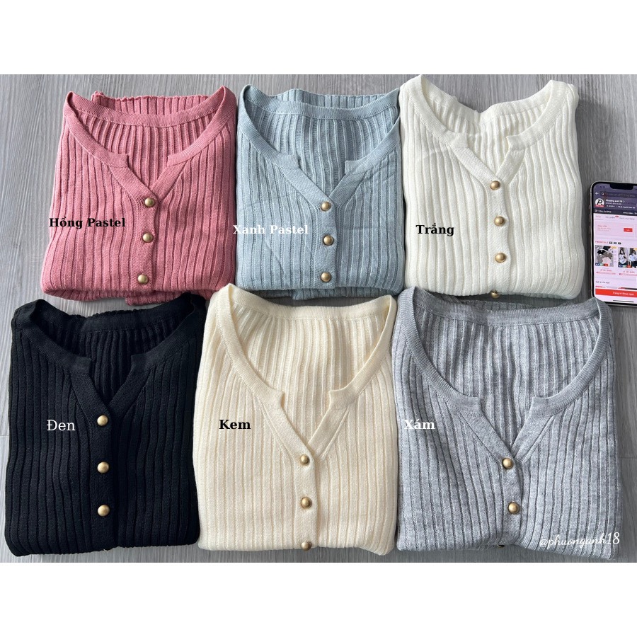 Áo khoác cardigan dệt kim cúc đồng tay dài Cadigan8024