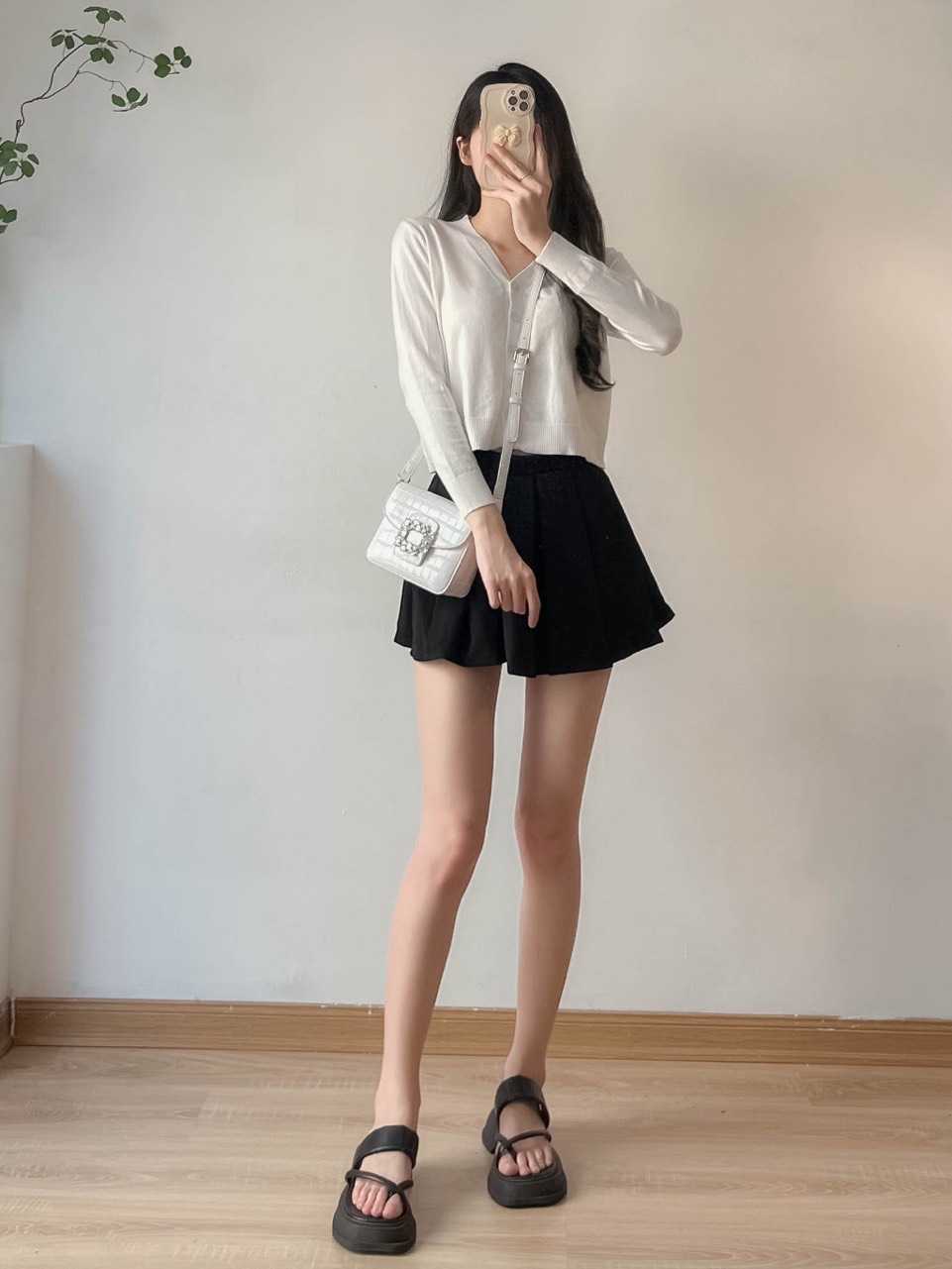 Áo khoác cardigan len nữ dệt kim kiểu cổ tim tay dài tay Cadigan038