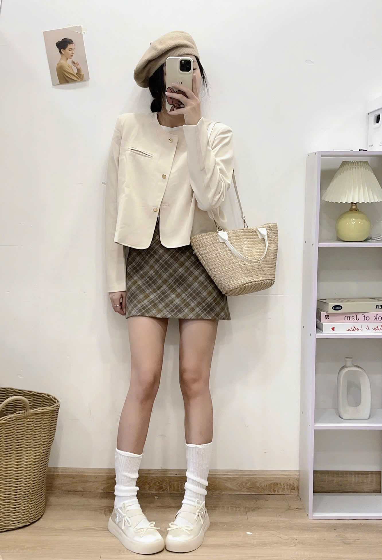 Áo Khoác Vest Blazer Nữ Trơn Khuy Đồng Cổ trònBlazercotron935 