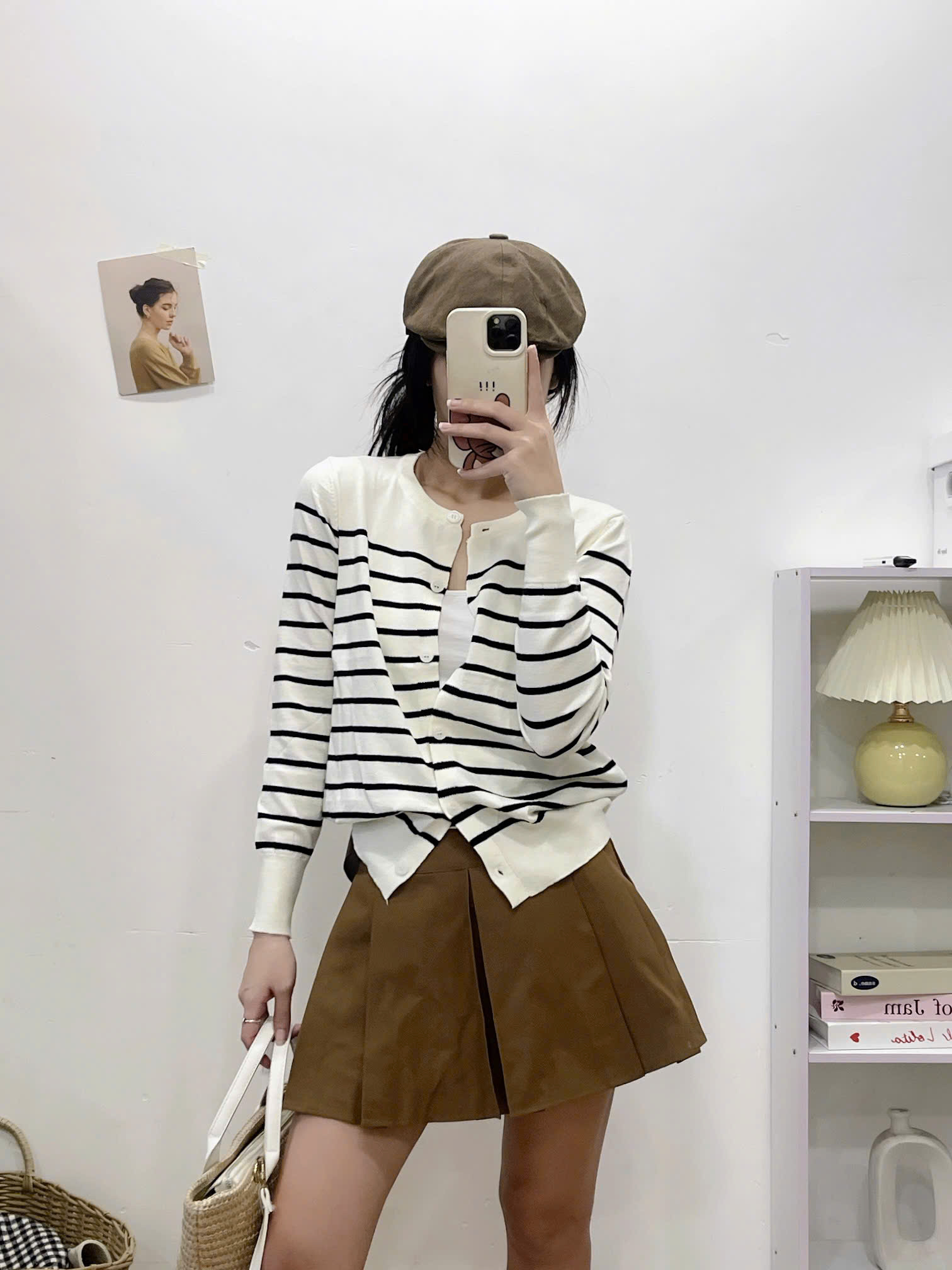 Áo cardigan kẻ sọc ngang Aocardigankesoc9903