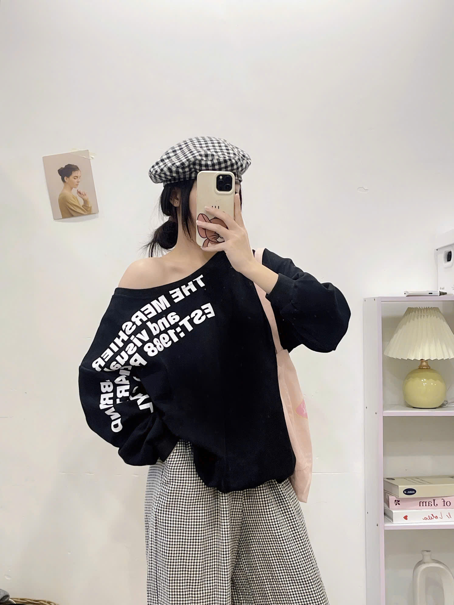  Áo nỉ Sweater lệch vai  AoSweater060