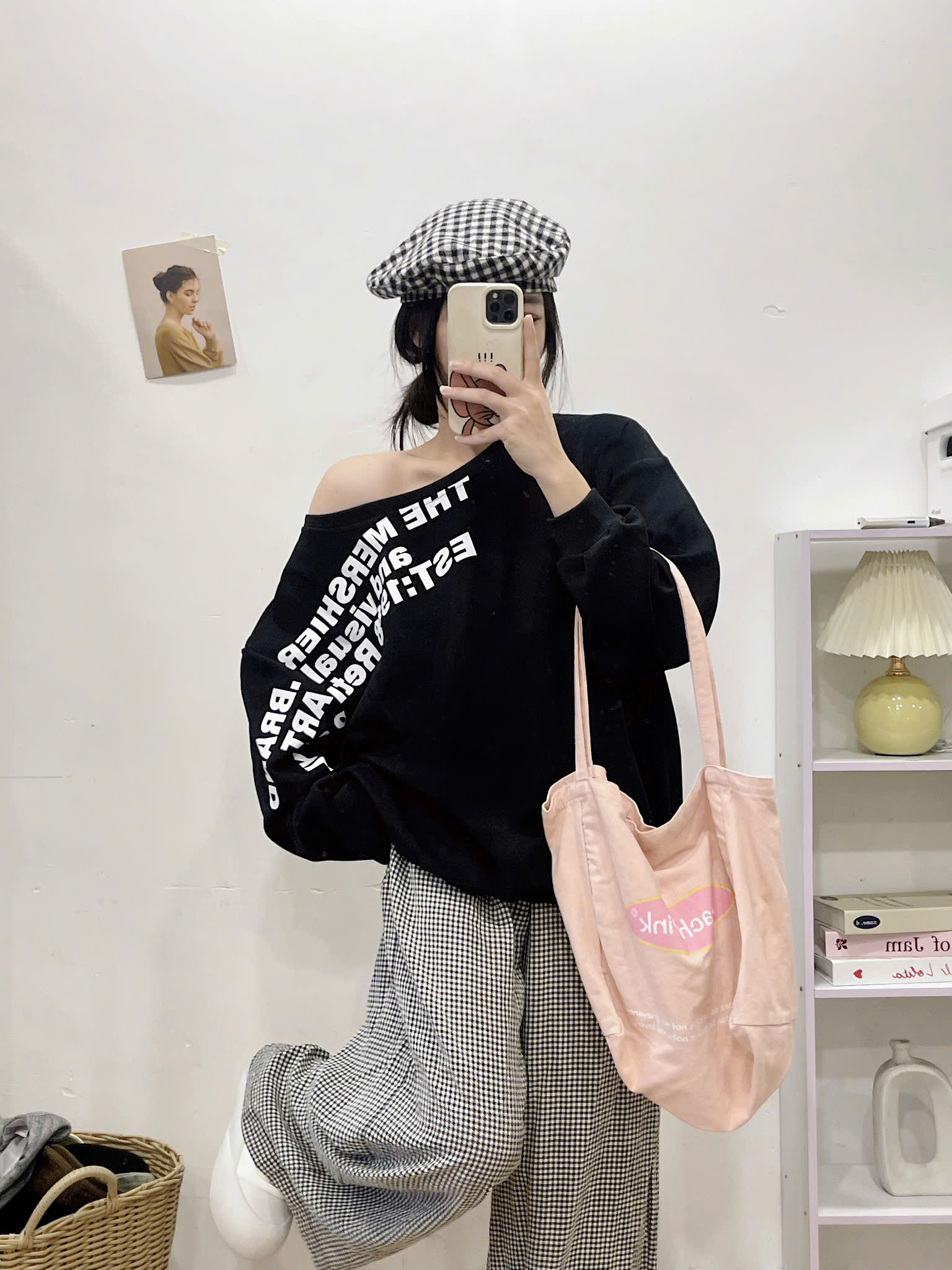  Áo nỉ Sweater lệch vai  AoSweater060