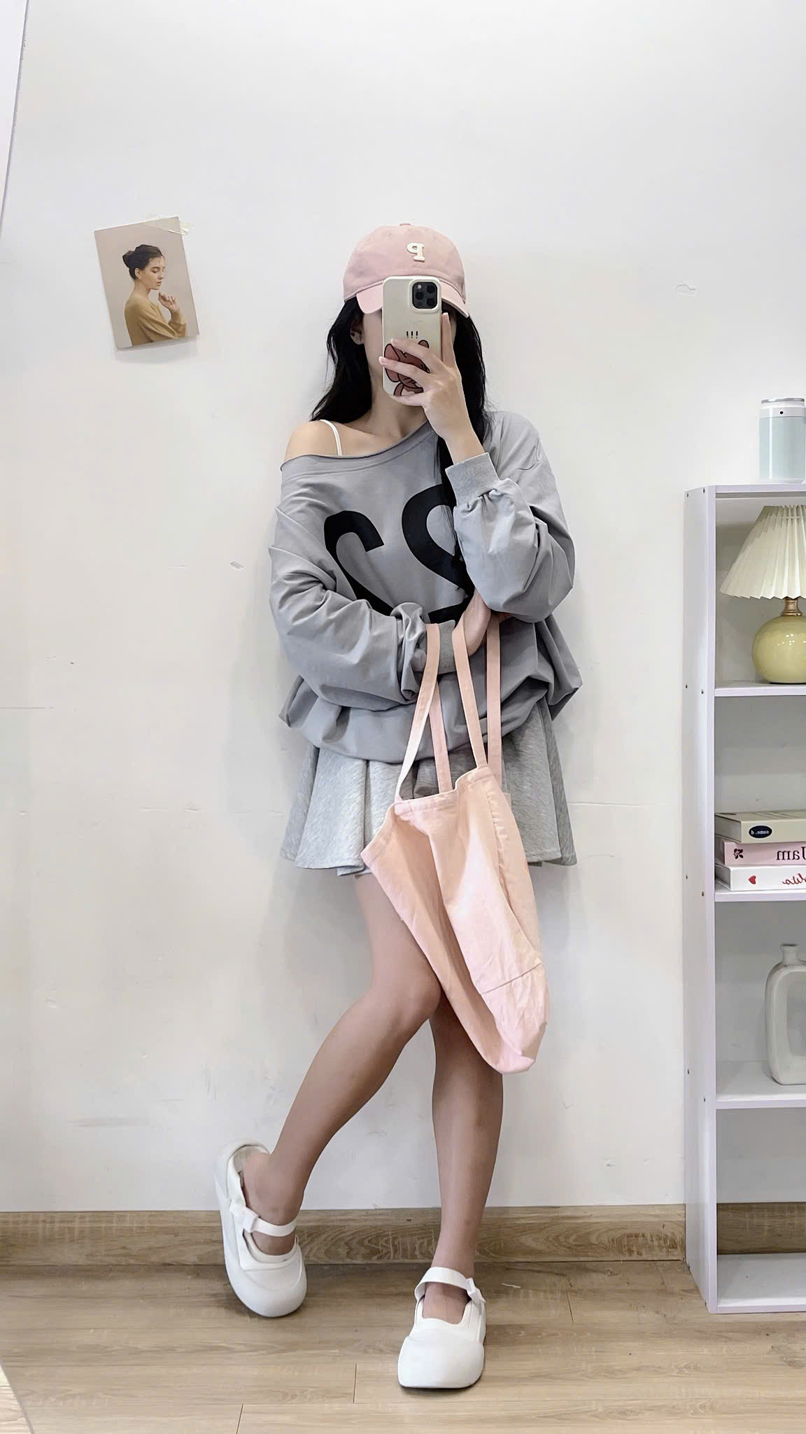 Áo Sweater Dài Tay Số 22 Lệch Vai Aoso22ma501101