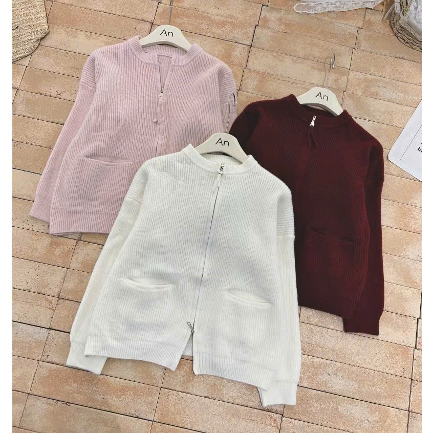 Áo len cardigan khoá zip 2 chiều Lencardigan7703 