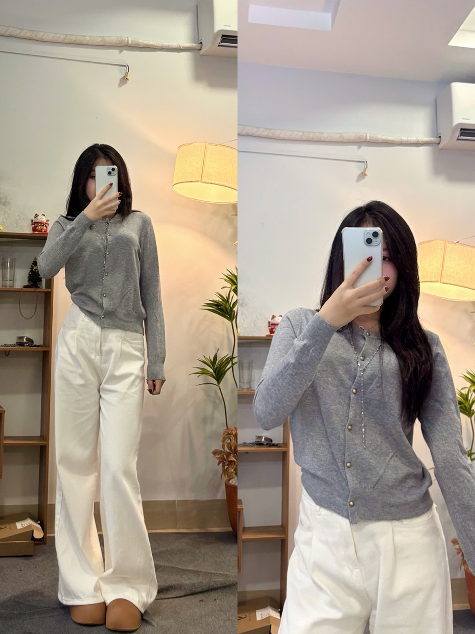 Áo cardigan DÀI TAY cúc đồng Cadigan3519