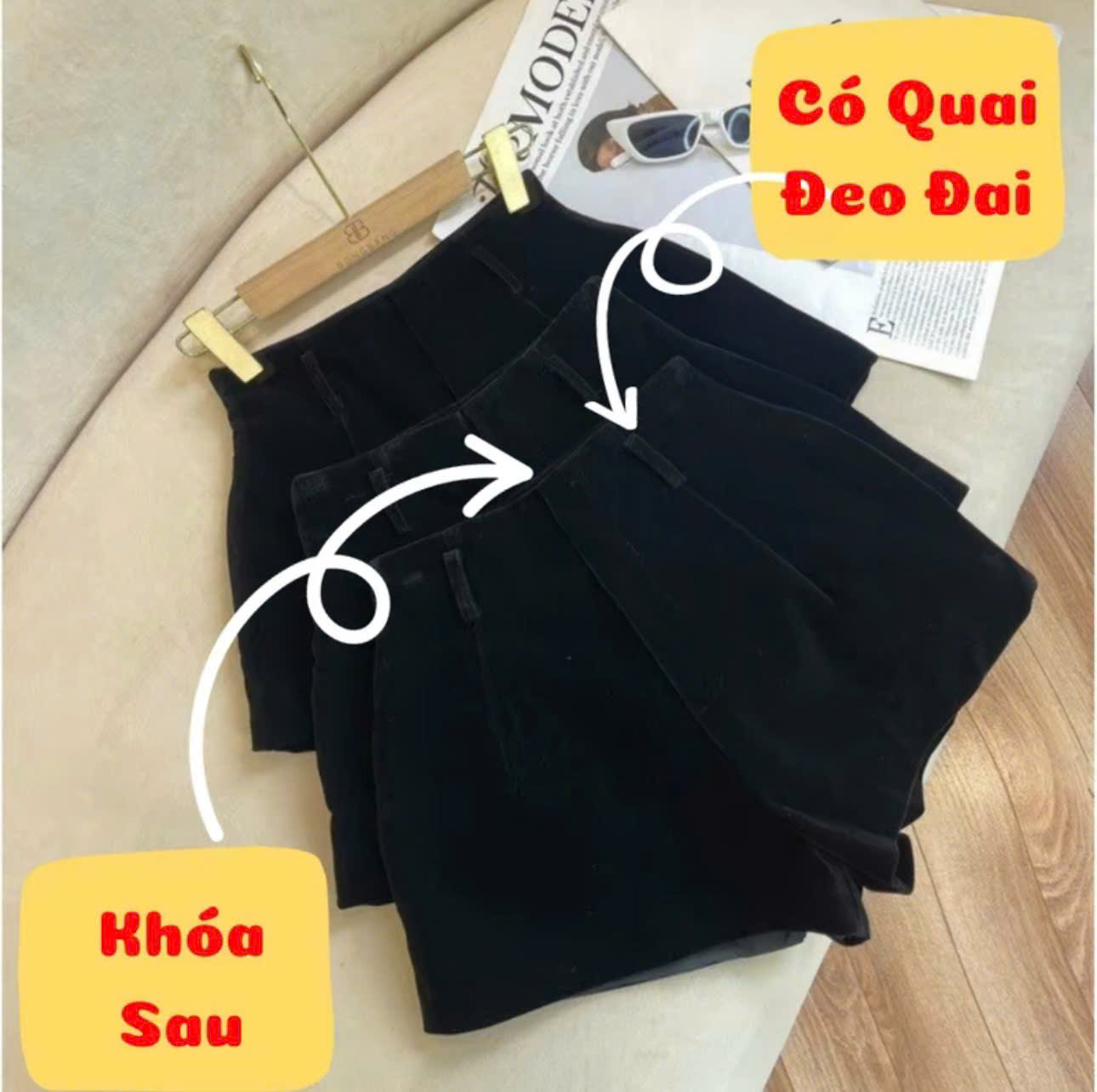 Quần Short Nhung Cạp Cao QnhungN79